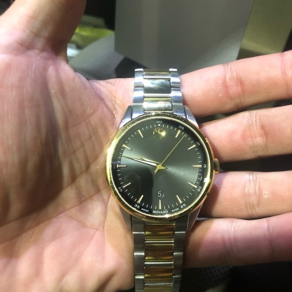 Movado Two-Tone Black Dial Watch - Picture 3 of 3